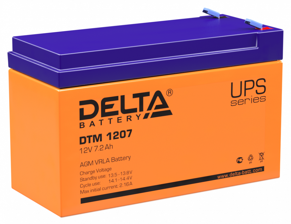 DELTA battery Аккумулятор 12В 7 А•ч (DTM 1207) Аккумуляторная батарея Аккумулятор 12В 7 А•ч (DTM 1207)