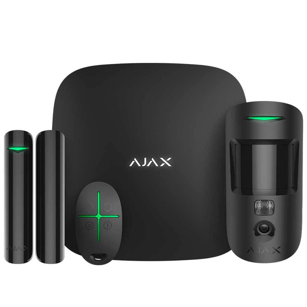 Комплект сигнализации с фотоверификацией тревог Ajax StarterKit Cam black